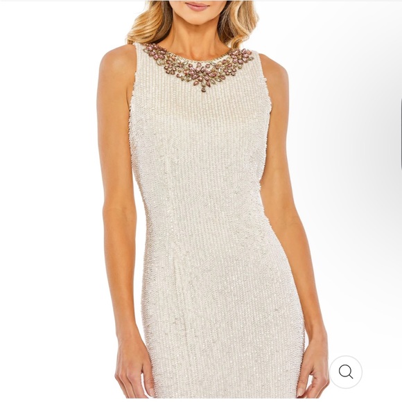 Mac Duggal 93607 FULLY SEQUINED JEWELED HIGH NECK FITTED DRESS. Sz 2 - Picture 3 of 3